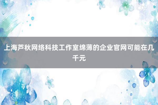 上海芦秋网络科技工作室绵薄的企业官网可能在几千元
